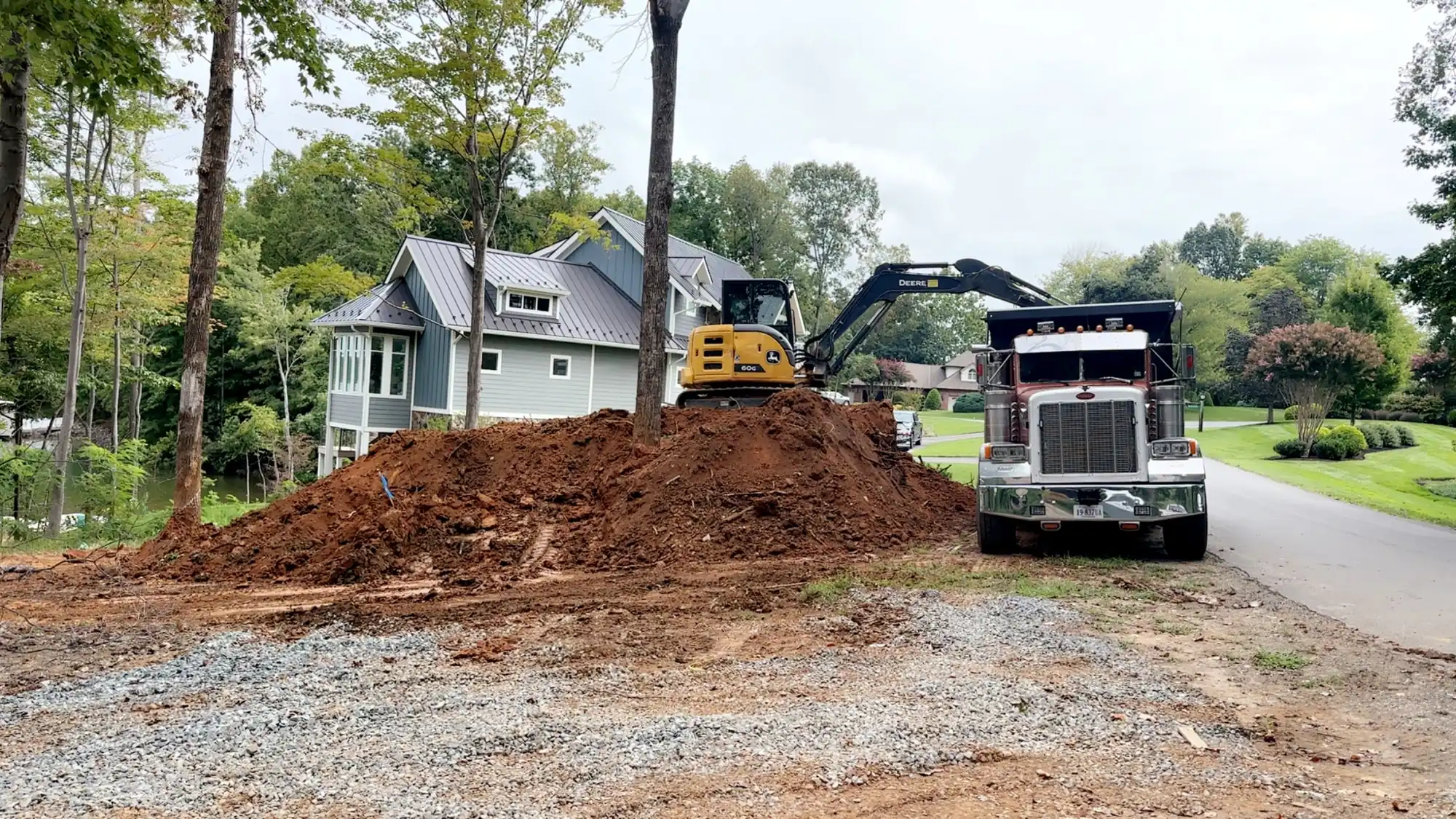 Large-scale dirt removal and hauling project near Roanoke