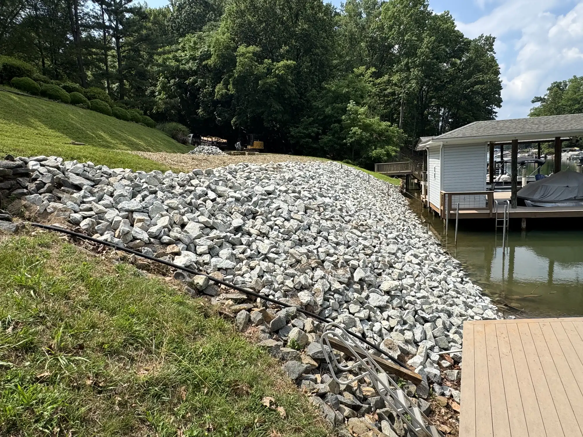 Riprap shoreline protection at Smith Mountain Lake