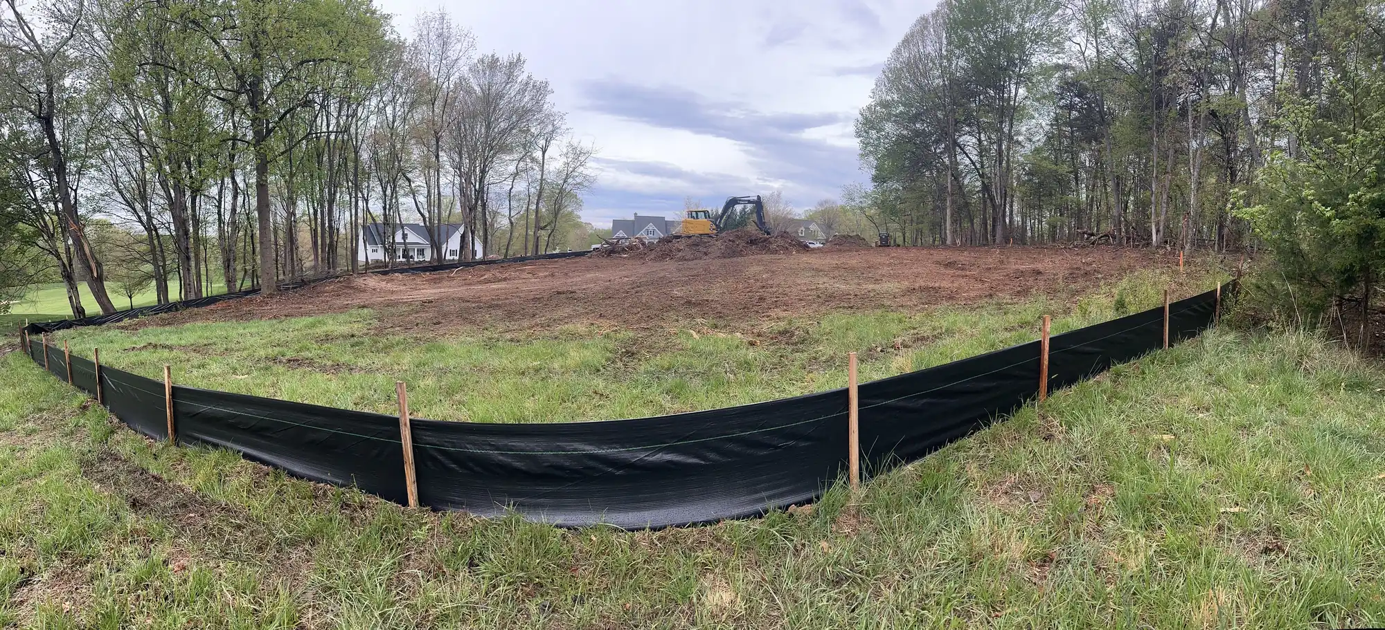 Large-scale forest clearing and land excavation project near Roanoke