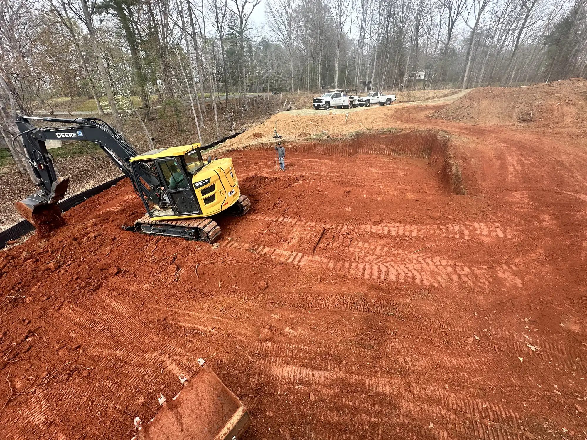 Foundation excavation for residential construction near Roanoke