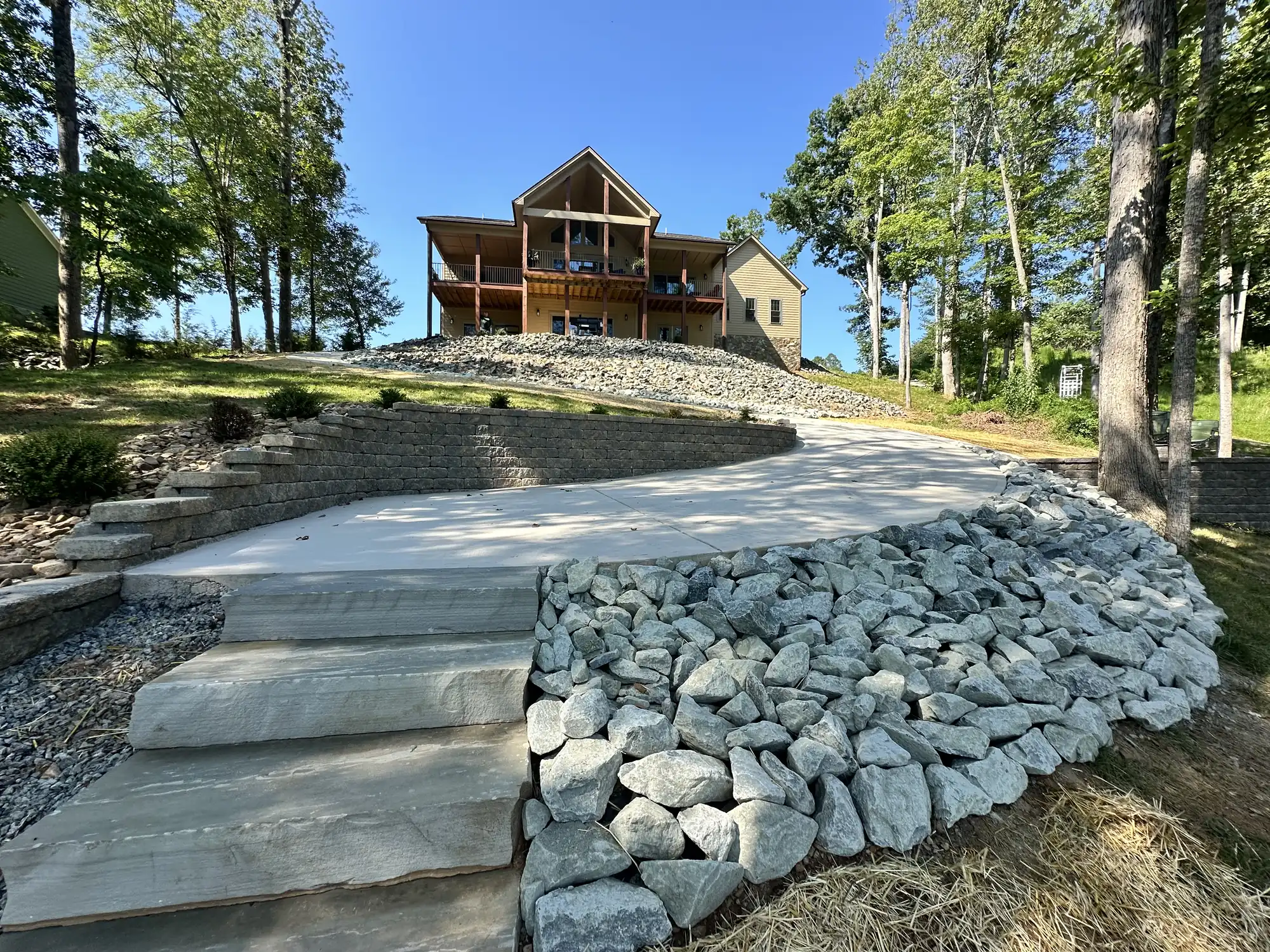 Golf cart path installation near Smith Mountain Lake