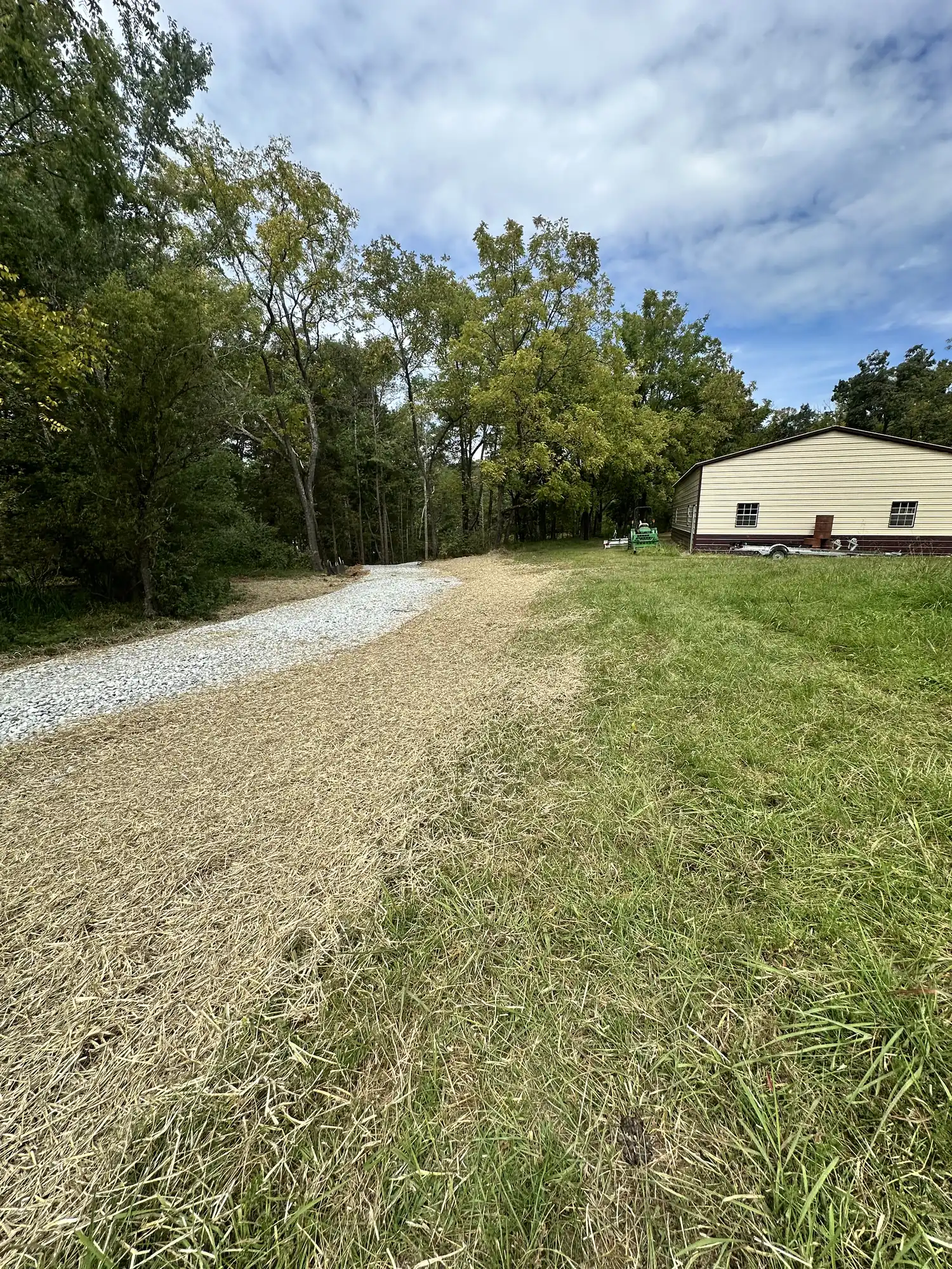 Completed gravel driveway installation near Roanoke