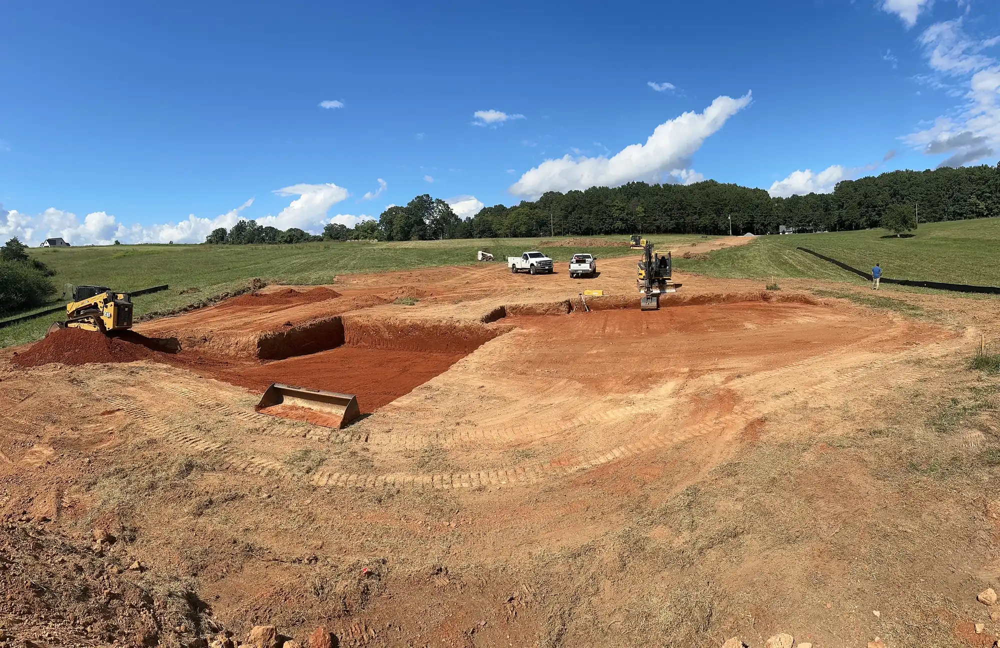 Lot preparation with excavation equipment near Roanoke