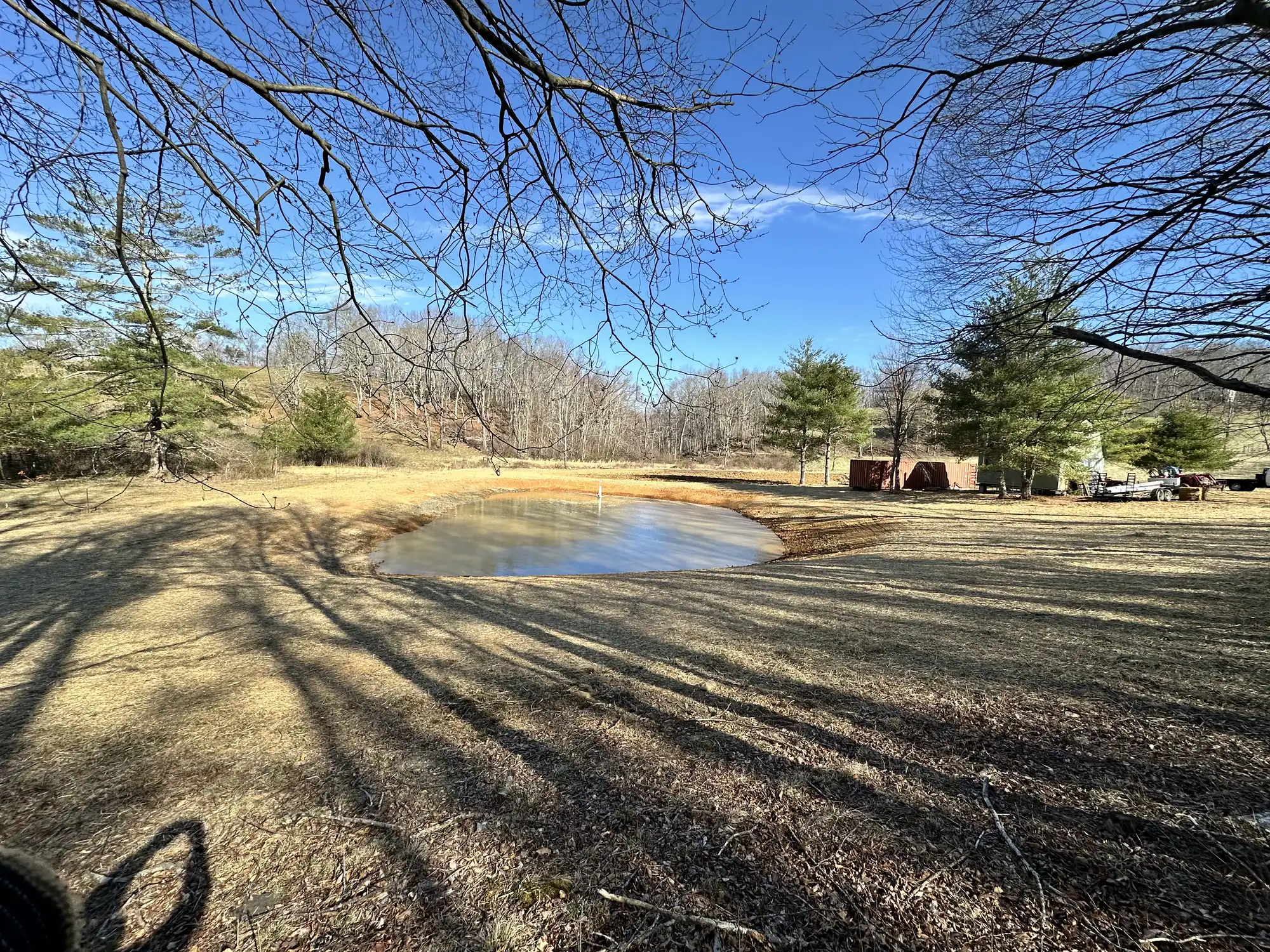 Completed retention pond and property development in the Roanoke Valley