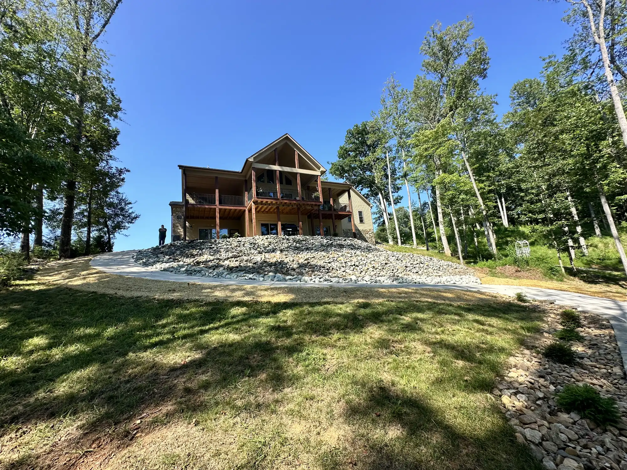 Full property view with riprap coverage at Smith Mountain Lake